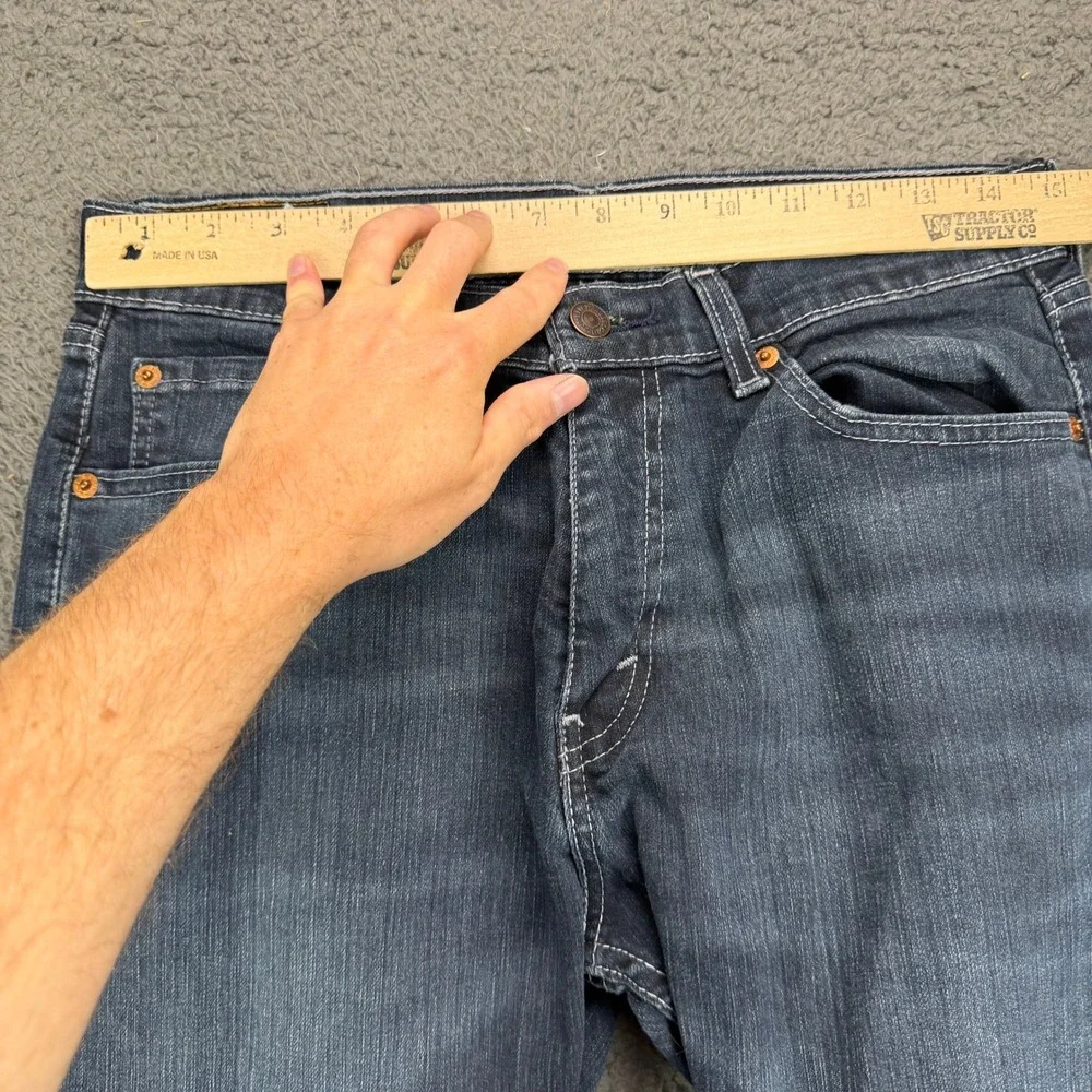 Levis 505 Regular Fit Jeans Mens 30x32 Dark Wash Blue Denim Stretch 00505-1563